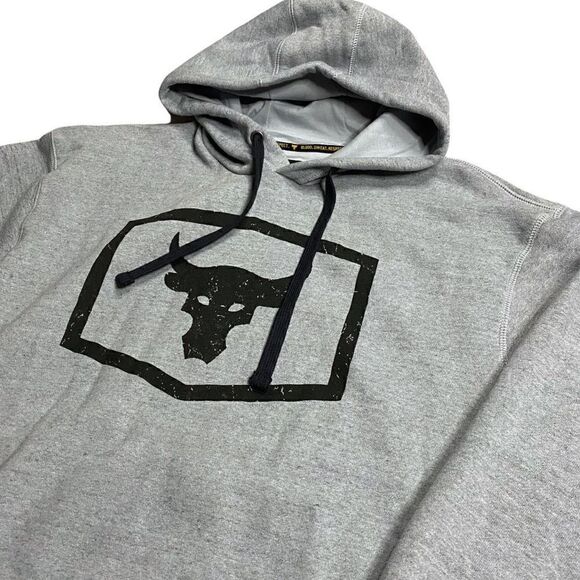 UNDER ARMOUR Project Rock Warm-Up Hoodie 1346067-011 Gray Black size L (a) New - Picture 2 of 13
